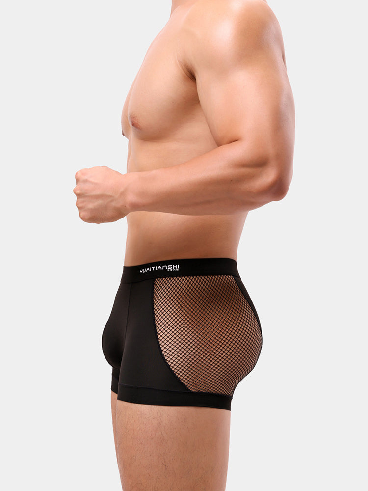Men's Sexy Mid-Rise Comfy Waistband Silky Touch Sporty Cut Cooling Airflow Trunks | dmunderwear detail image 9