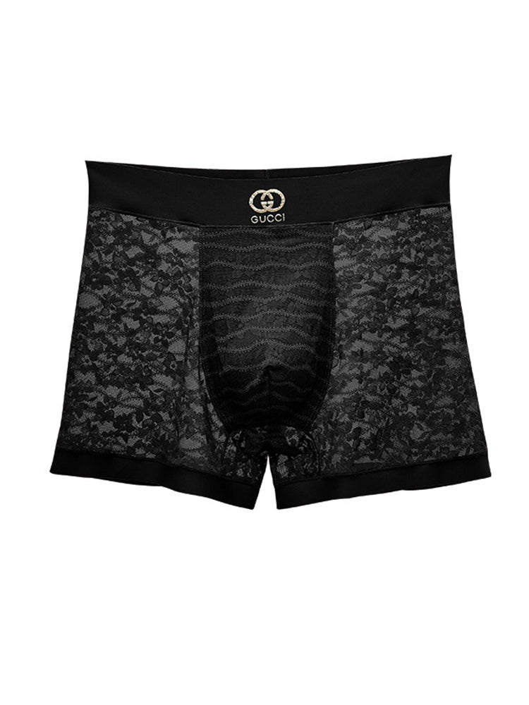 Men's Mid-Rise Sexy Seamless Lace Trunks | dmunderwear detail image 11