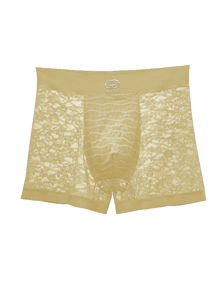 Men's Mid-Rise Sexy Seamless Lace Trunks | dmunderwear detail image 12