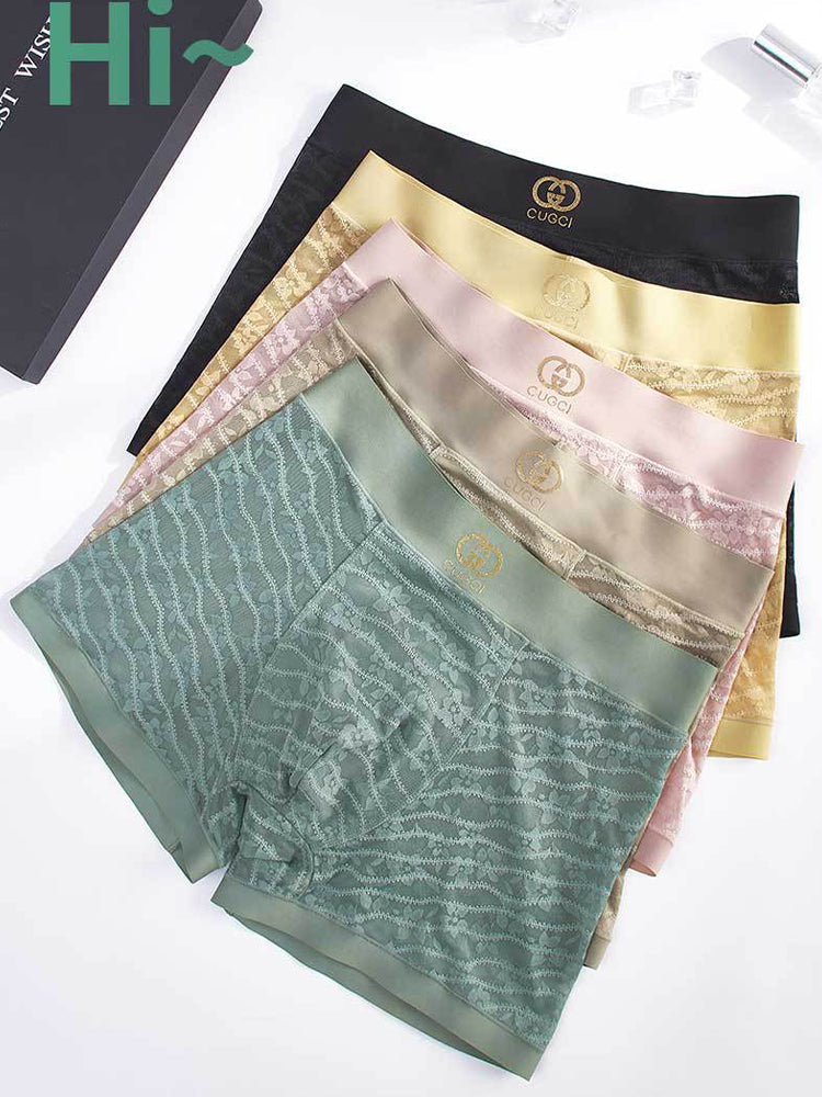 Men's Mid-Rise Sexy Seamless Lace Trunks | dmunderwear detail image 8