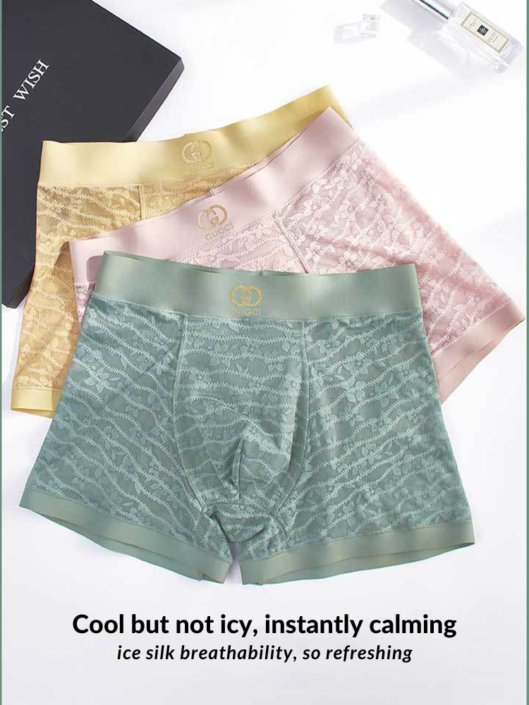 Men's Mid-Rise Sexy Seamless Lace Trunks | dmunderwear detail image 9