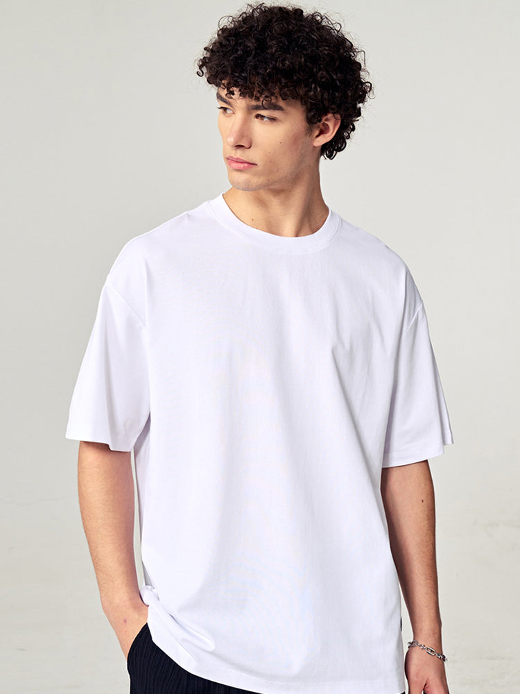 Men's Minimalist Design Classic-Fit Versatile Essential Day-Long Comfort T-Shirt | dmunderwear detail image 3