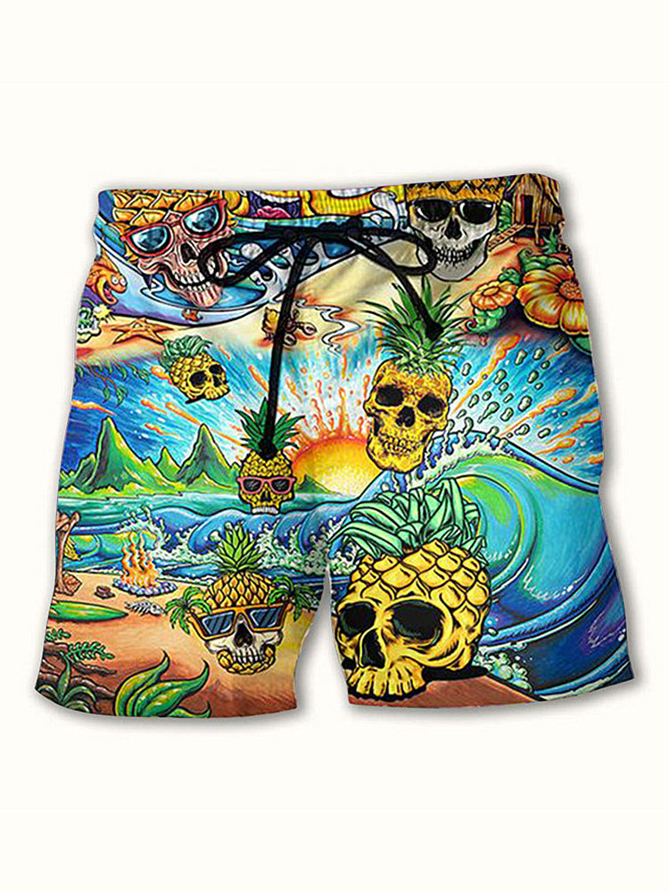 Men's Moisture-Wicking Bold Prints Sporty Cut Board Shorts | dmunderwear