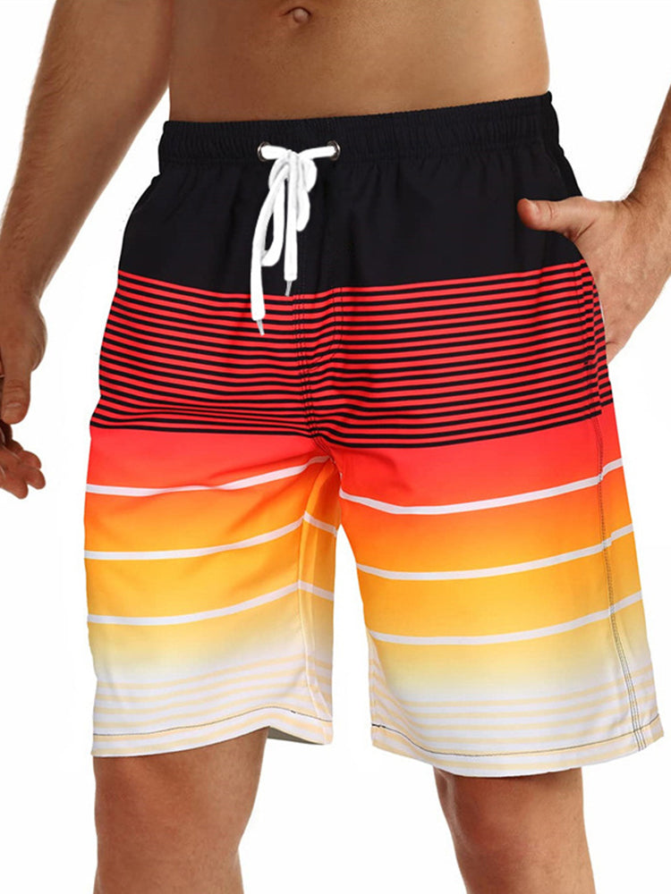 Men's Moisture-Wicking Bold Prints Sporty Cut Board Shorts | dmunderwear detail image 3