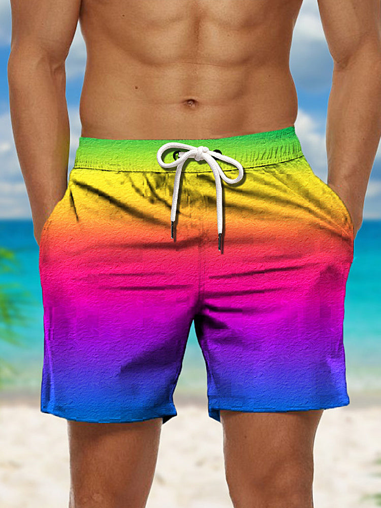 Men's Moisture-Wicking Bold Prints Sporty Cut Board Shorts | dmunderwear detail image 5
