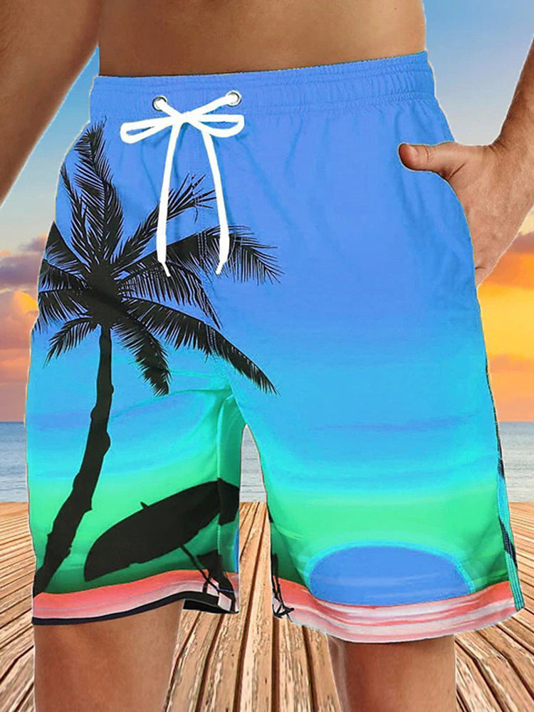 Men's Moisture-Wicking Bold Prints Sporty Cut Board Shorts | dmunderwear detail image 6