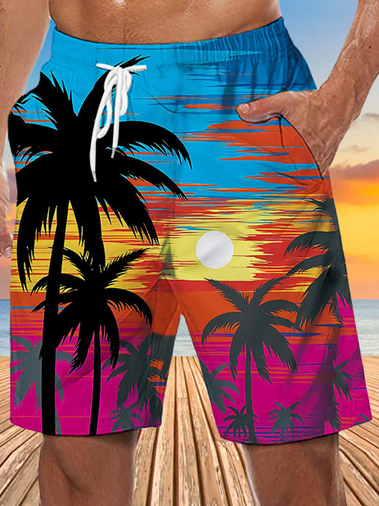 Men's Moisture-Wicking Bold Prints Sporty Cut Board Shorts | dmunderwear detail image 8