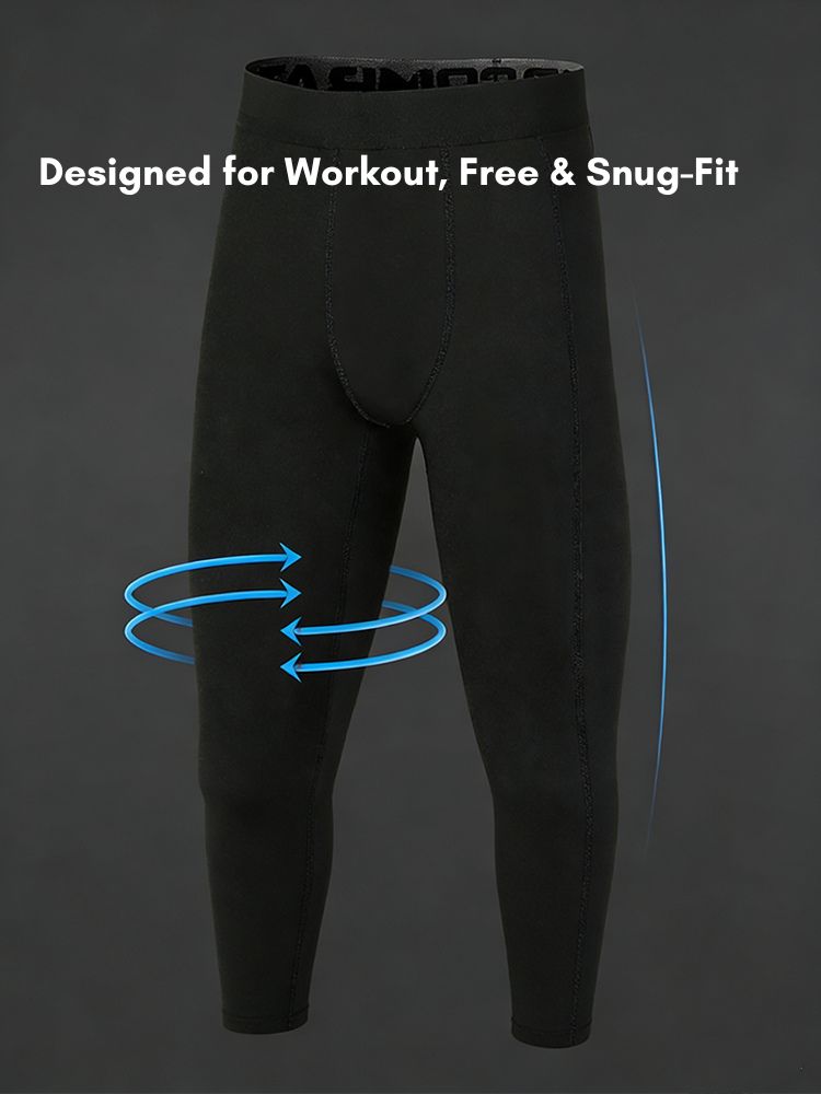 Men's Moisture-Wicking Breathable High-Elasticity Form-Fitting Activewear Tights | dmunderwear detail image 4