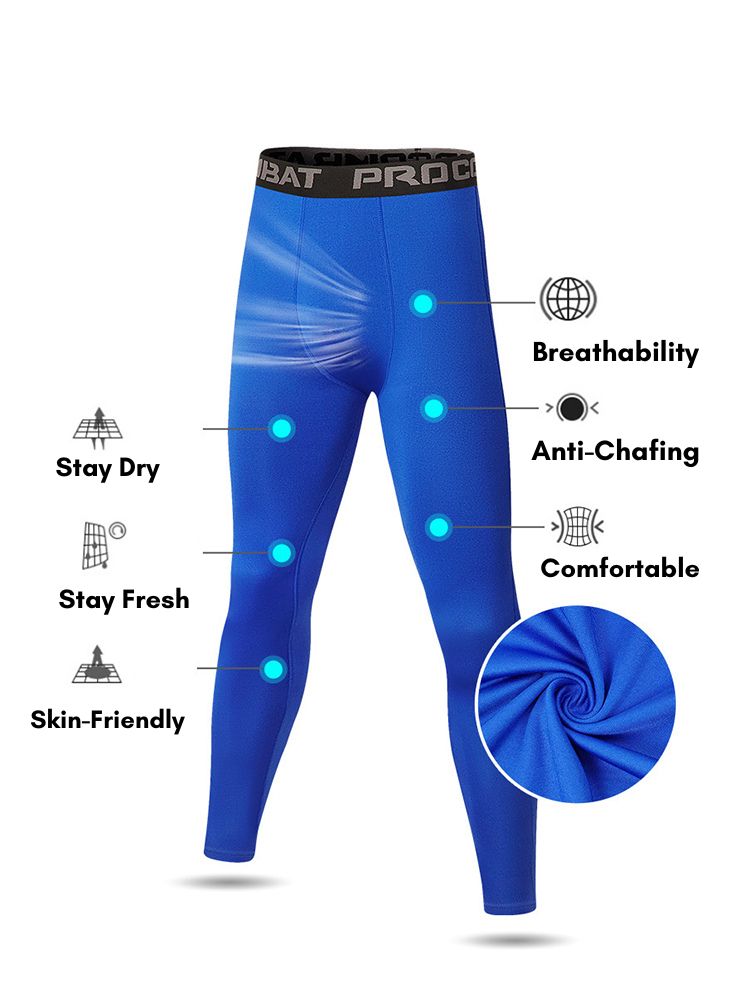 Men's Moisture-Wicking Breathable High-Elasticity Form-Fitting Activewear Tights | dmunderwear detail image 8
