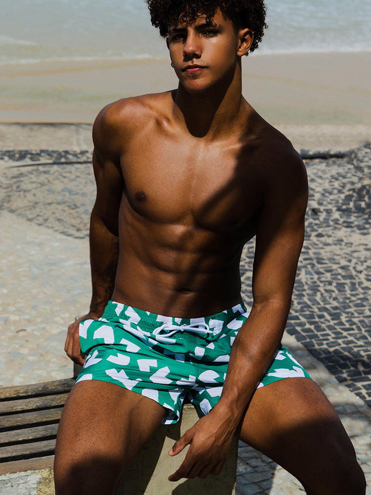 Men's Moisture-Wicking Lightweight & Airy Sporty Cut Comfy Board Shorts | dmunderwear detail image 3