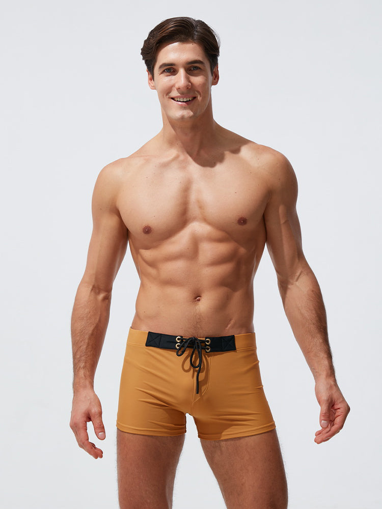 Men's Moisture-Wicking Lining Sporty Cut Stay-Put Fit Swim Shorts & Trunks | dmunderwear detail image 10