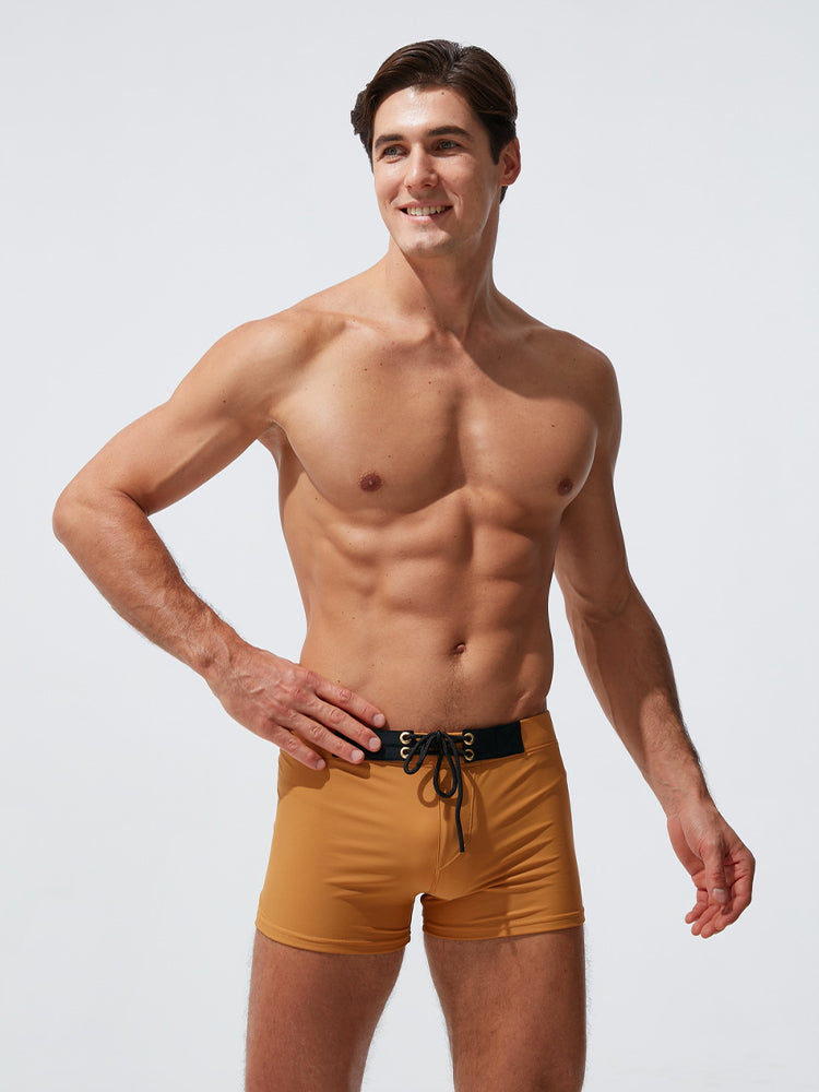 Men's Moisture-Wicking Lining Sporty Cut Stay-Put Fit Swim Shorts & Trunks | dmunderwear detail image 11