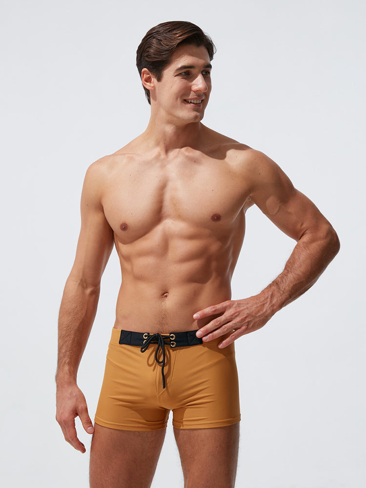Men's Moisture-Wicking Lining Sporty Cut Stay-Put Fit Swim Shorts & Trunks | dmunderwear detail image 14