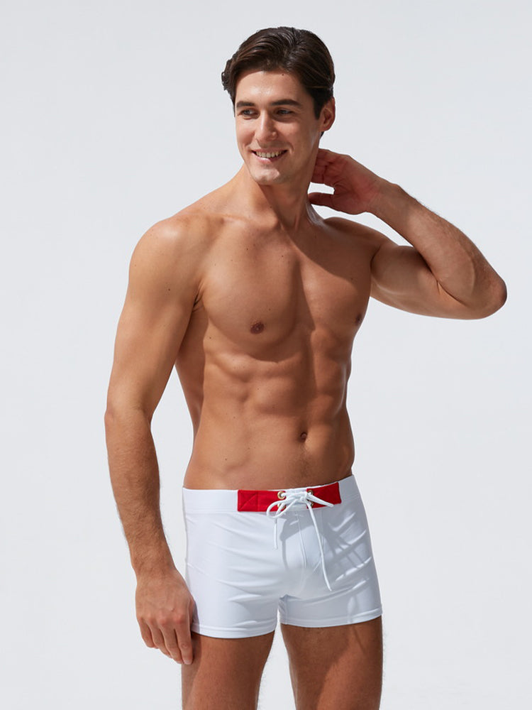 Men's Moisture-Wicking Lining Sporty Cut Stay-Put Fit Swim Shorts & Trunks | dmunderwear detail image 18