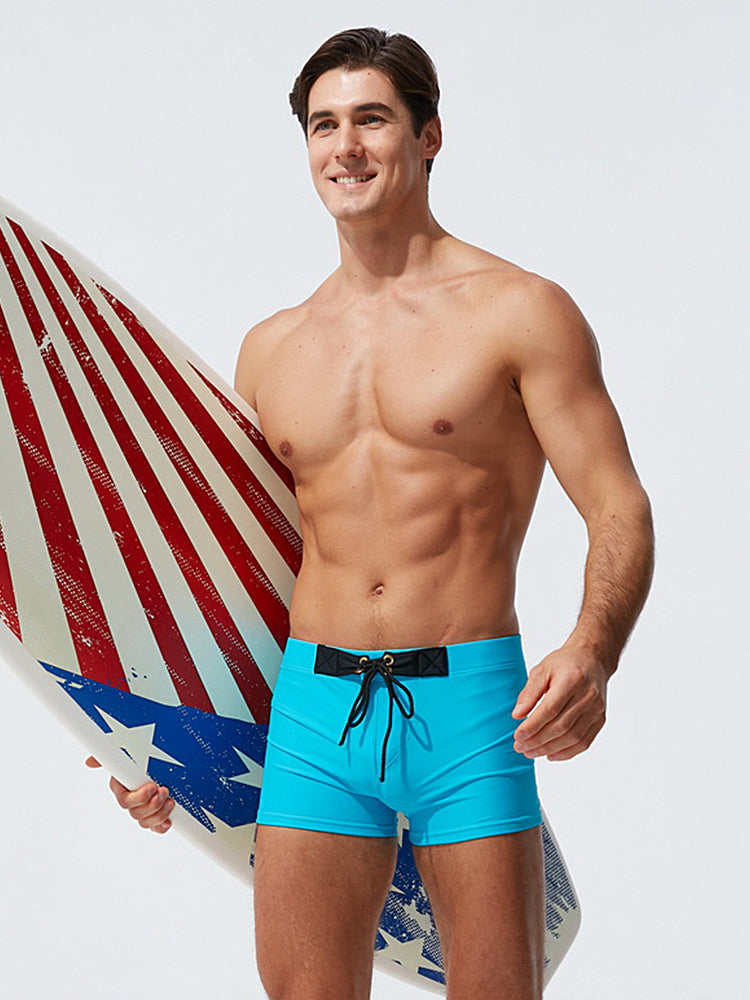 Men's Moisture-Wicking Lining Sporty Cut Stay-Put Fit Swim Shorts & Trunks | dmunderwear detail image 4