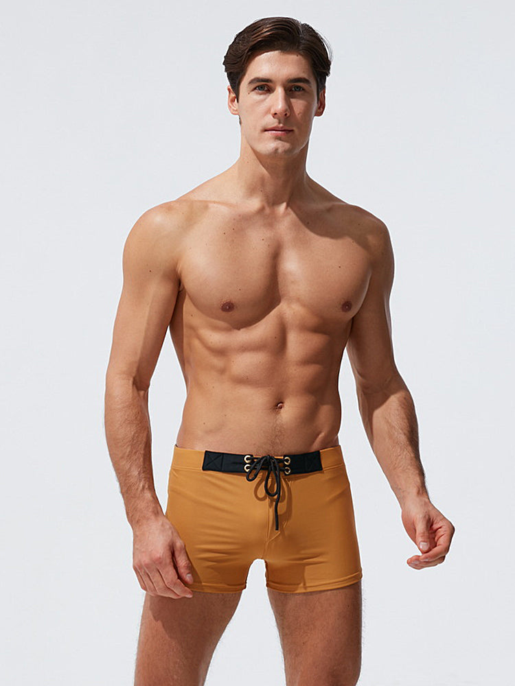 Men's Moisture-Wicking Lining Sporty Cut Stay-Put Fit Swim Shorts & Trunks | dmunderwear detail image 9