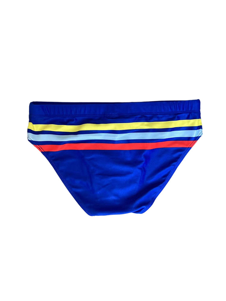 Men's Moisture-Wicking Sexy Striped Color Swim Briefs | dmunderwear detail image 10