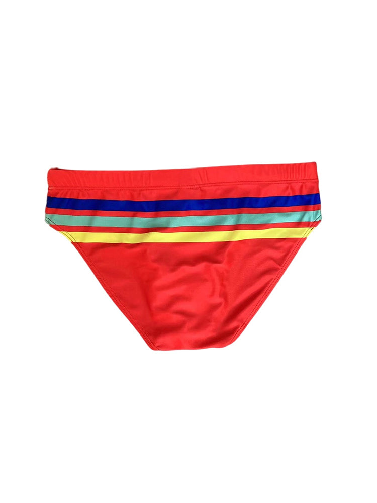 Men's Moisture-Wicking Sexy Striped Color Swim Briefs | dmunderwear detail image 18