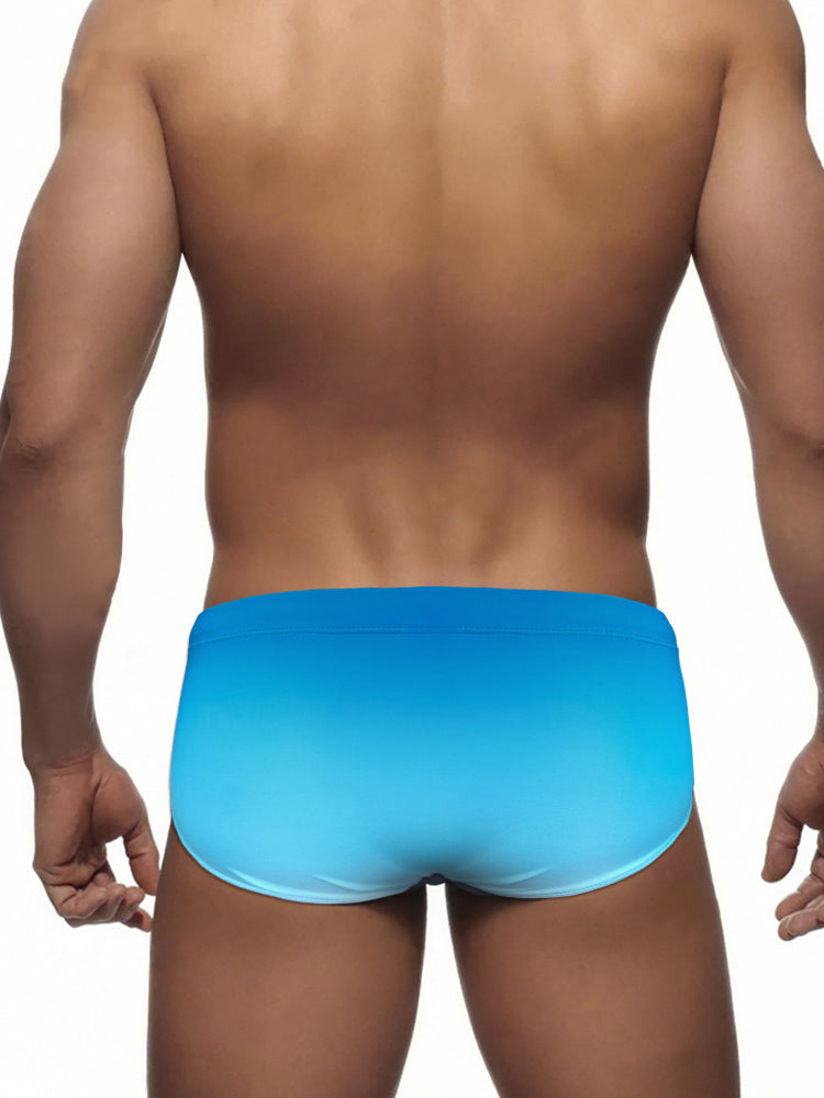 Men's Moisture-Wicking Stretch Fit Comfy Waistband Swim Briefs | dmunderwear detail image 4