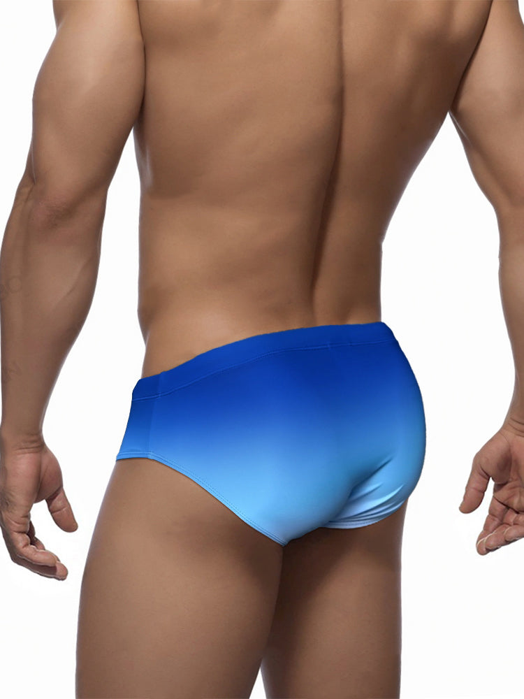 Men's Moisture-Wicking Stretch Fit Comfy Waistband Swim Briefs | dmunderwear detail image 5