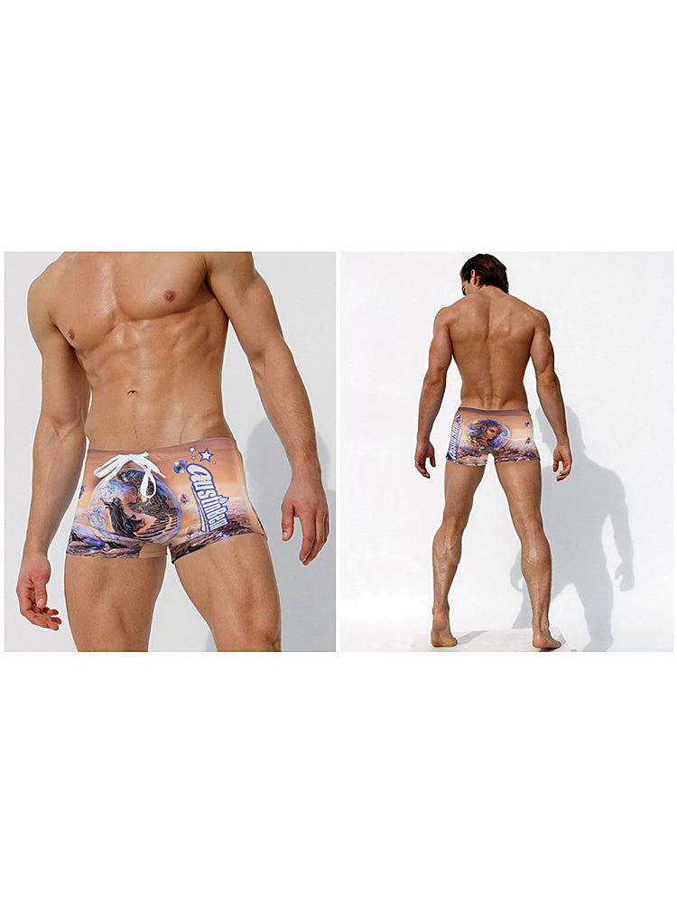 Men's Odor-Control Tagless & Seamless Stretch Fit Swim Trunks | dmunderwear detail image 4