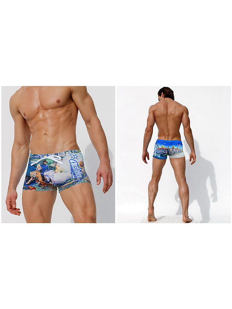 Men's Odor-Control Tagless & Seamless Stretch Fit Swim Trunks | dmunderwear detail image 5