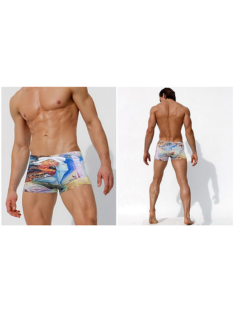 Men's Odor-Control Tagless & Seamless Stretch Fit Swim Trunks | dmunderwear detail image 6