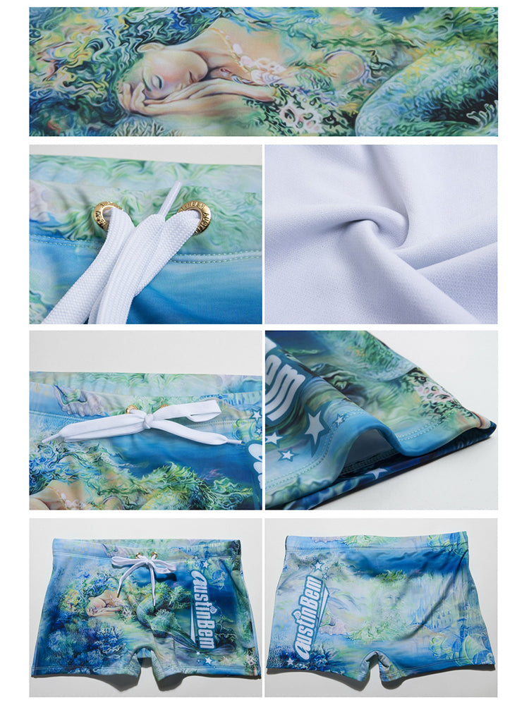 Men's Odor-Control Tagless & Seamless Stretch Fit Swim Trunks | dmunderwear detail image 8