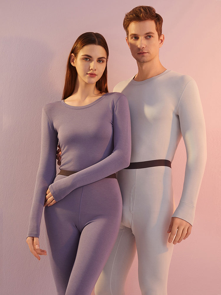 Men's Odor-Resistant Heat-Generating Fleece-Lined Base Layer Thermal Sets | dmunderwear detail image 3