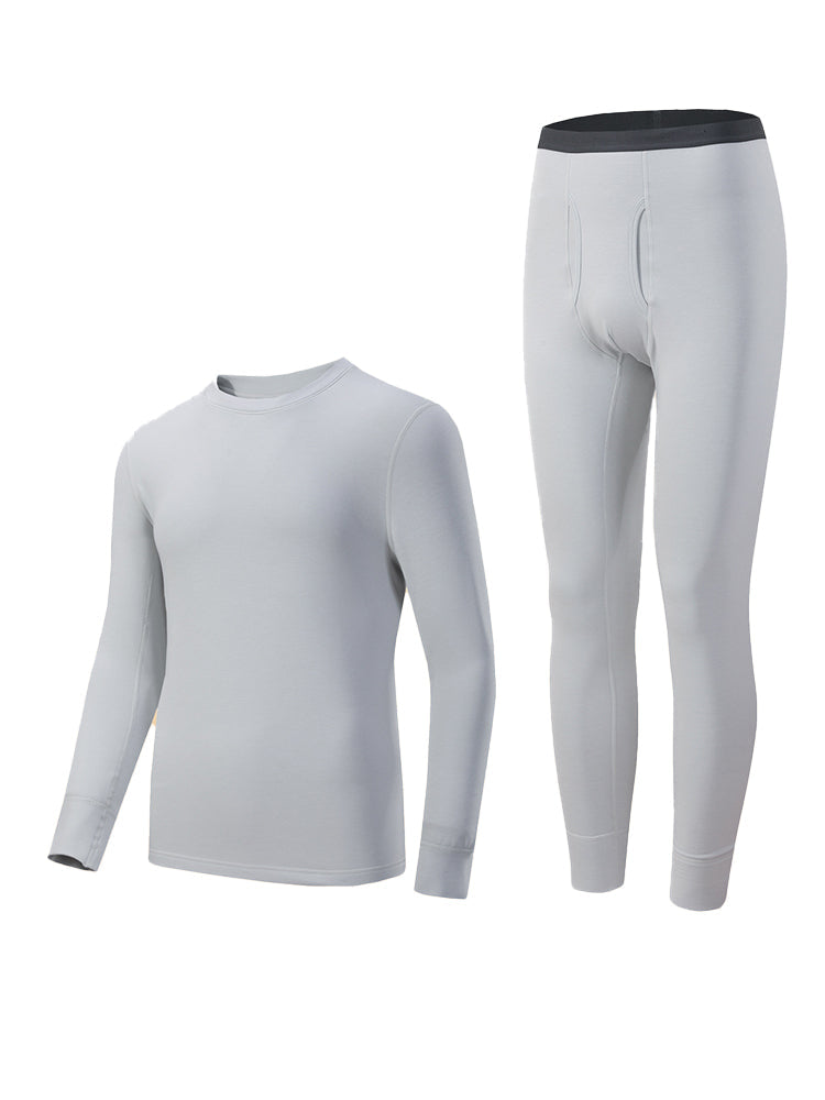 Men's Odor-Resistant Heat-Generating Fleece-Lined Base Layer Thermal Sets | dmunderwear detail image 7