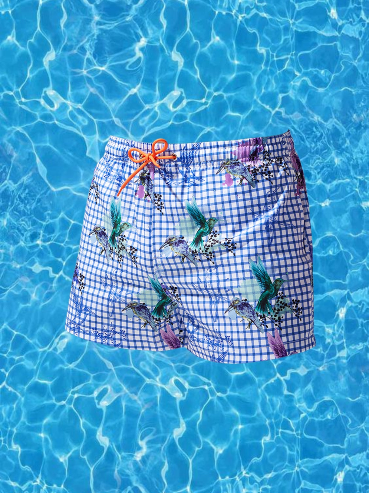 Men's Plaid Patterned Lightweight & Airy Sporty Cut Board Shorts | dmunderwear