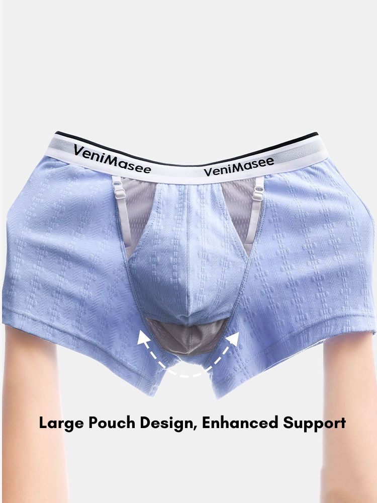 Men's Premium Soft Cotton Pouch Comfort & Breathability Lift System Trunks | dmunderwear detail image 8