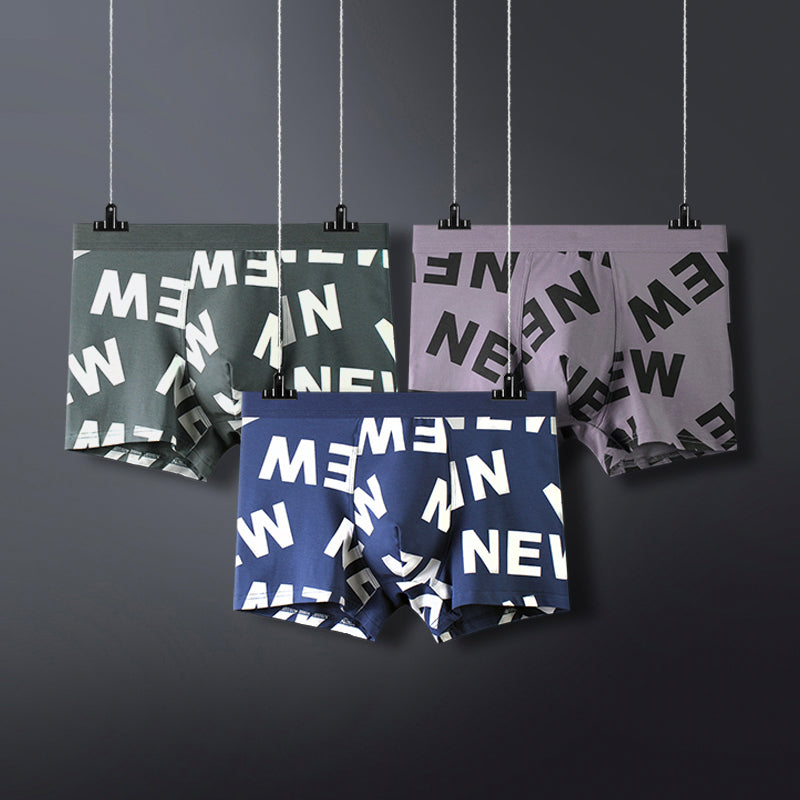 3Pcs Mens Printed U Convex Pouch Boxer Briefs | dmunderwear detail image 4