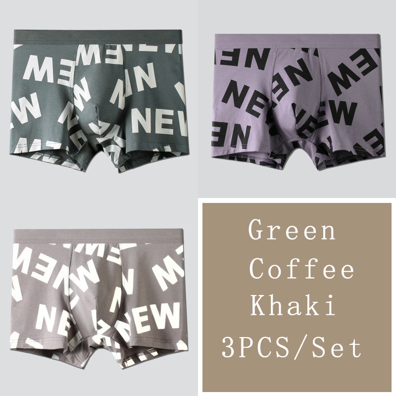 3Pcs Mens Printed U Convex Pouch Boxer Briefs | dmunderwear detail image 8