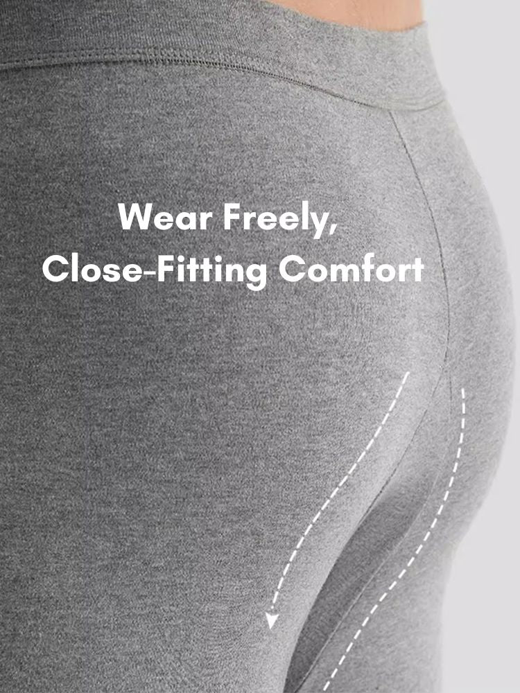 Men's Pure Cotton Mid-Neck Thin Base-Layer Seamless Comfort Thermal Sets | dmunderwear detail image 4