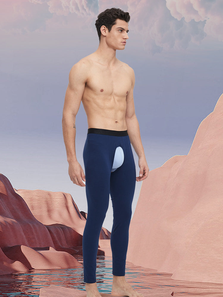 Men's Pure Cotton Open Crotch Breathable Warm Pants | dmunderwear detail image 11