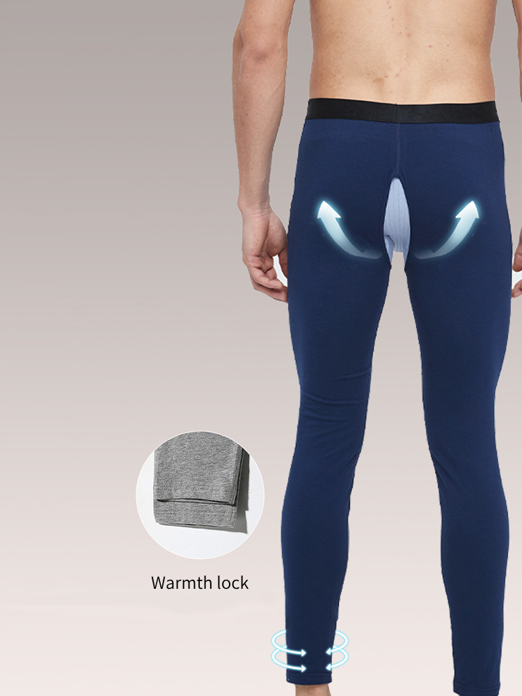Men's Pure Cotton Open Crotch Breathable Warm Pants | dmunderwear detail image 13