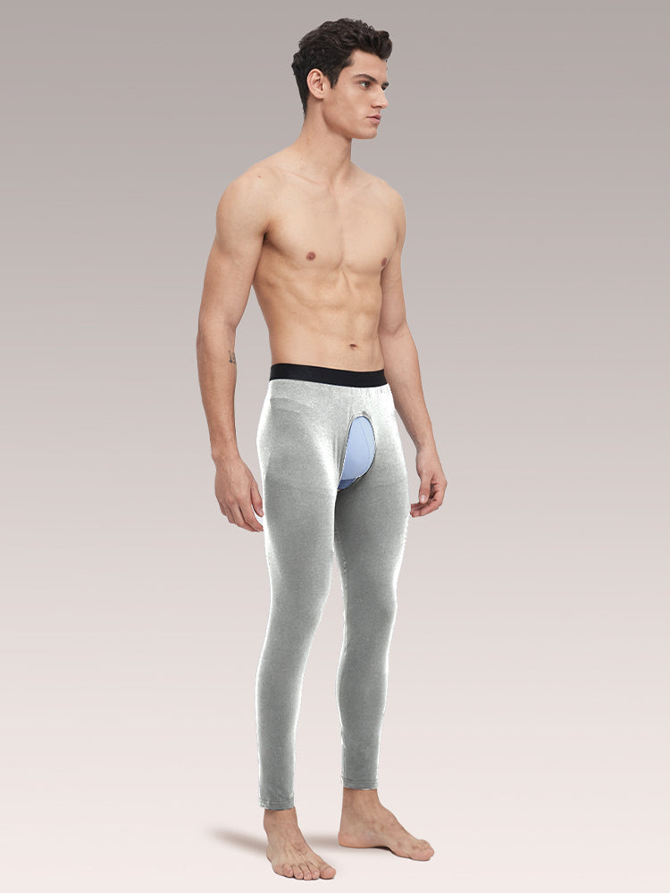 Men's Pure Cotton Open Crotch Breathable Warm Pants | dmunderwear detail image 15