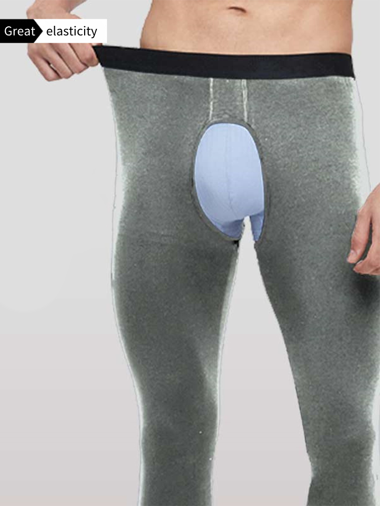 Men's Pure Cotton Open Crotch Breathable Warm Pants | dmunderwear detail image 3