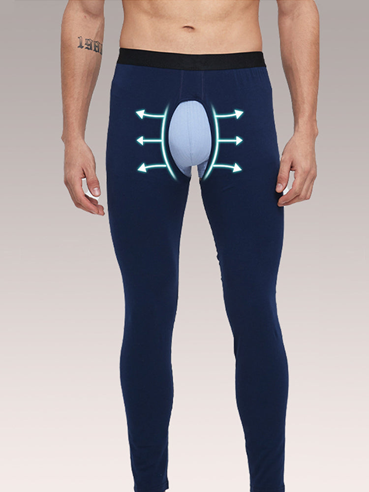 Men's Pure Cotton Open Crotch Breathable Warm Pants | dmunderwear detail image 7