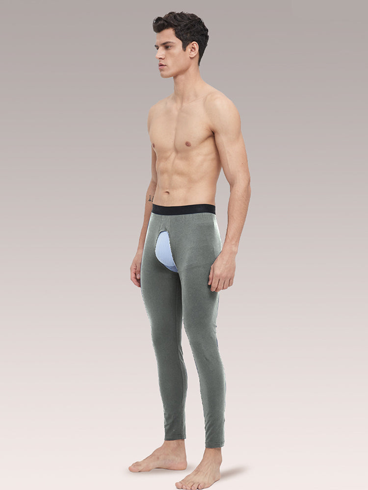 Men's Pure Cotton Open Crotch Breathable Warm Pants | dmunderwear detail image 9