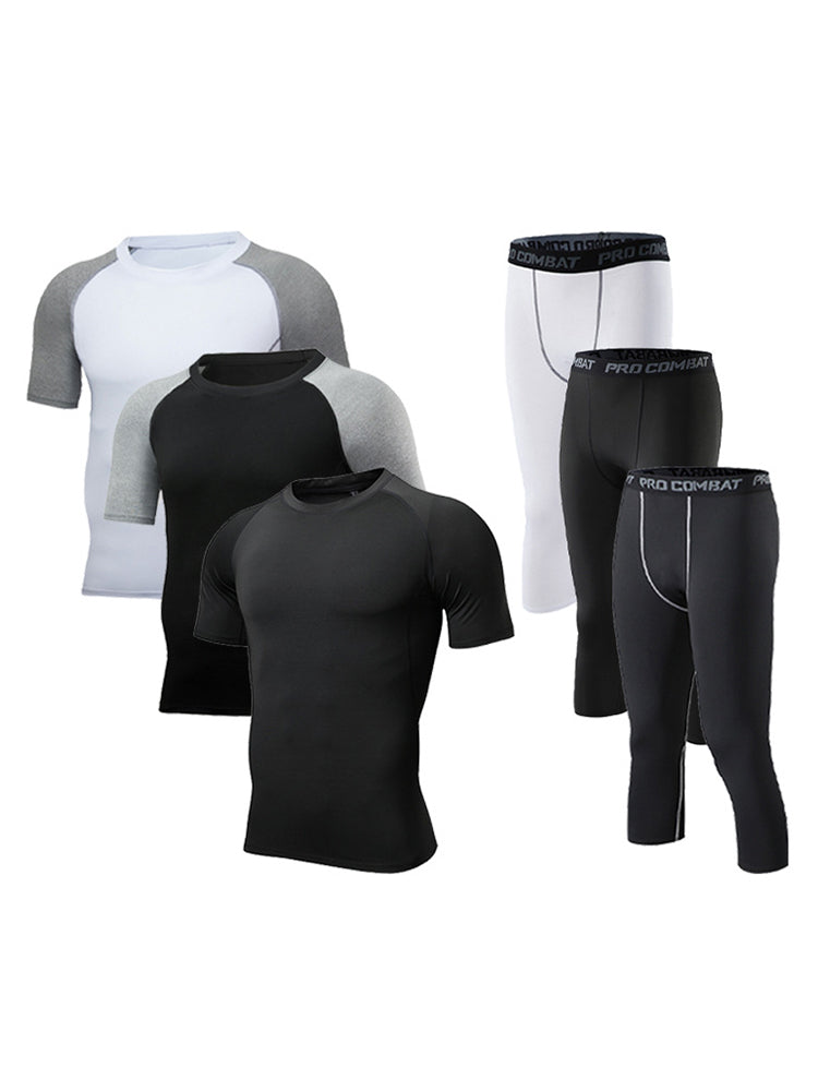 Men's Quick-Dry Fabric Sporty Cut Snug Fit Cooling Airflow Activewear Set | dmunderwear detail image 3
