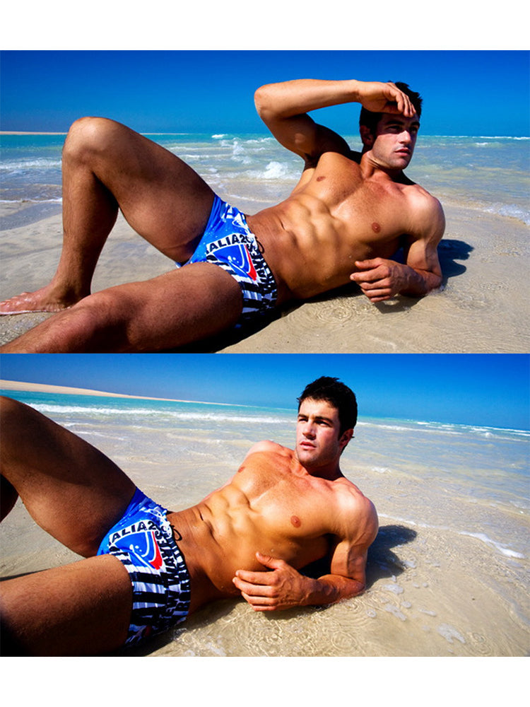 Men's Quick-Dry Fabric Tagless & Seamless Swim Shorts & Trunks | dmunderwear detail image 4