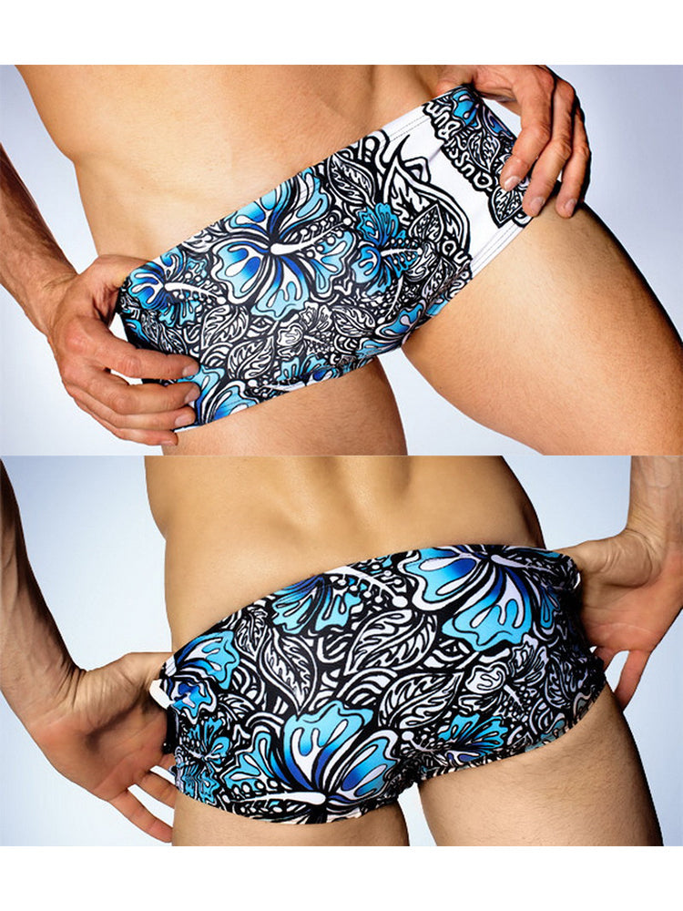Men's Quick-Dry Low-Rise Alphabet Print Swim Briefs | dmunderwear detail image 10