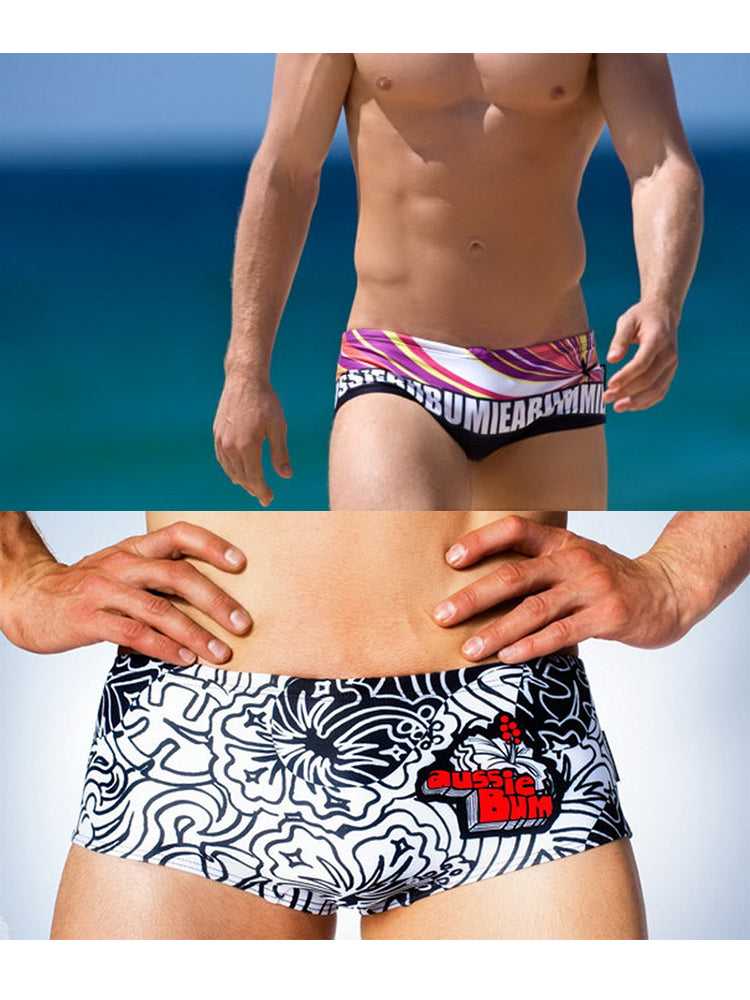 Men's Quick-Dry Low-Rise Alphabet Print Swim Briefs | dmunderwear detail image 13