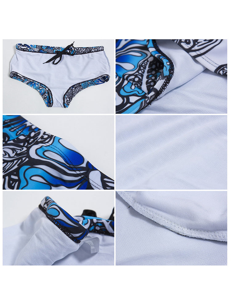 Men's Quick-Dry Low-Rise Alphabet Print Swim Briefs | dmunderwear detail image 16
