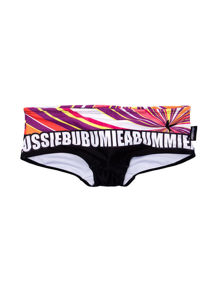 Men's Quick-Dry Low-Rise Alphabet Print Swim Briefs | dmunderwear detail image 17