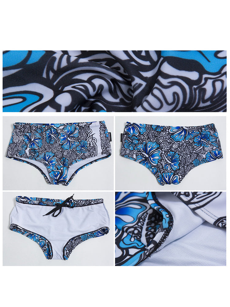 Men's Quick-Dry Low-Rise Alphabet Print Swim Briefs | dmunderwear detail image 3