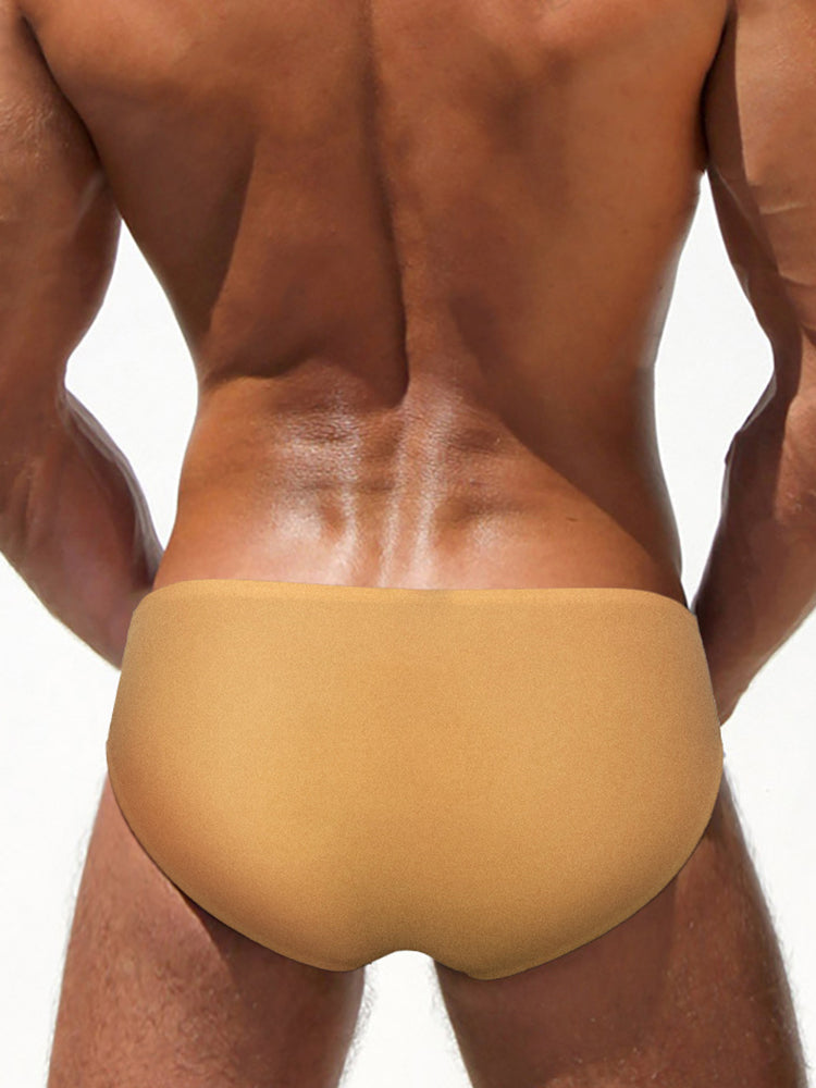 Men's Quick-Dry Odor-Control Solid Color Side Snap Swim Briefs | dmunderwear detail image 10