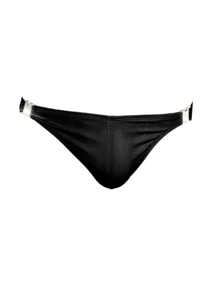 Men's Quick-Dry Odor-Control Solid Color Side Snap Swim Briefs | dmunderwear detail image 12